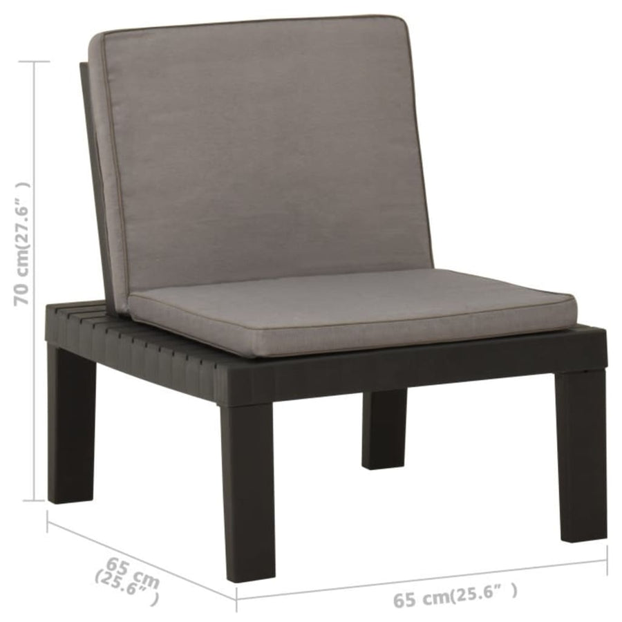 -Delige Loungeset Met Kussens Kunststof Grijs