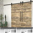 Schuifdeurbeslag set 200 cm staal zwart