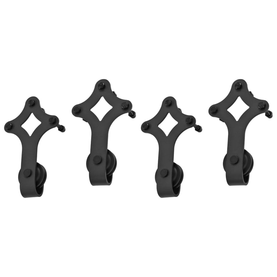 Beslagsets Voor Schuifdeur 2 St 183 Cm Staal Zwart