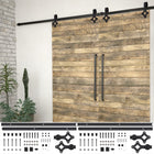 Sliding Door Hardware Sets 2 pcs 200 cm Steel Black