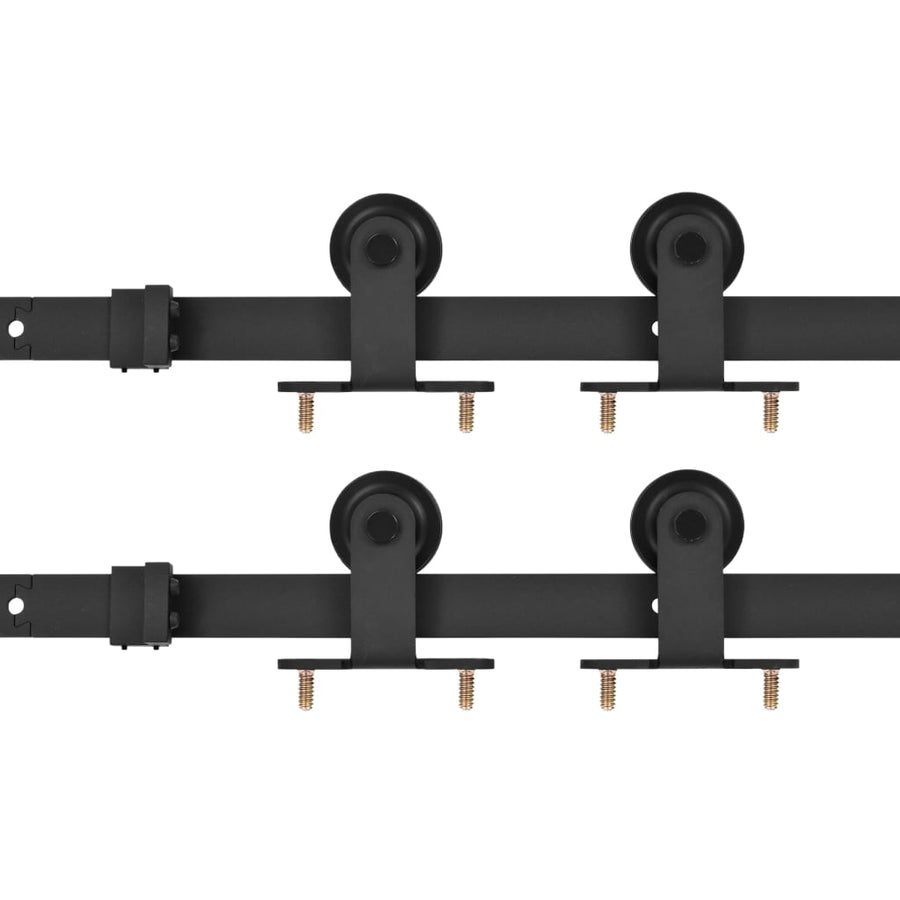 Beslagsets Voor Schuifdeur Staal 2 183 cm Zwart