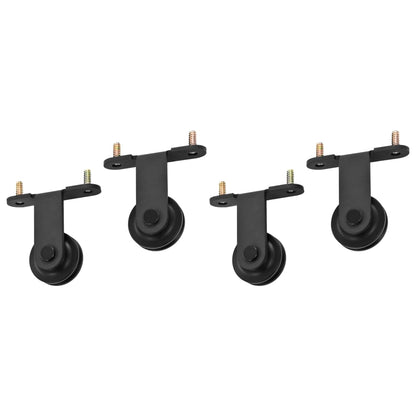 Beslagsets Voor Schuifdeur Staal 2 183 cm Zwart