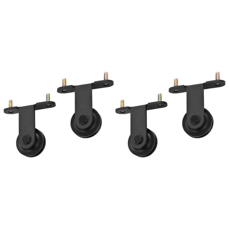 Beslagsets Voor Schuifdeur Staal 2 183 cm Zwart