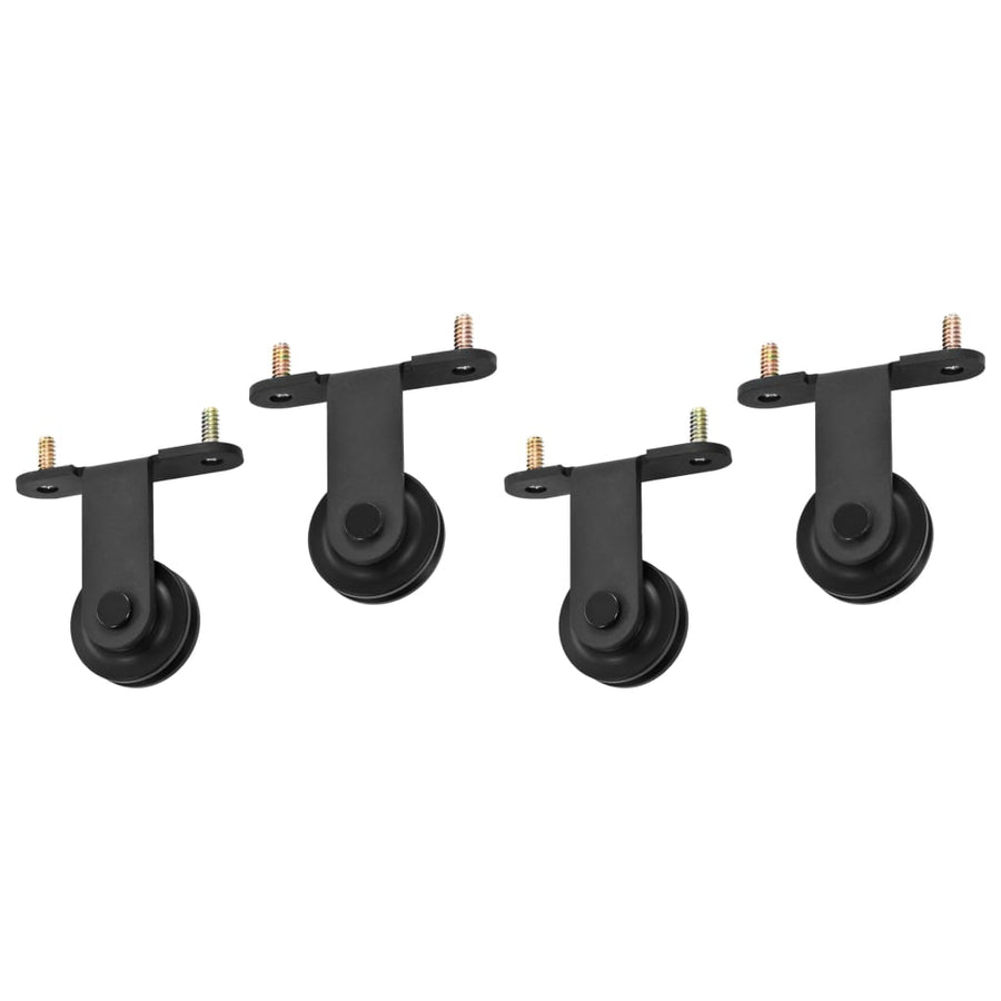 Hardwaresets Voor Schuifdeuren Staal 2 200 cm Zwart