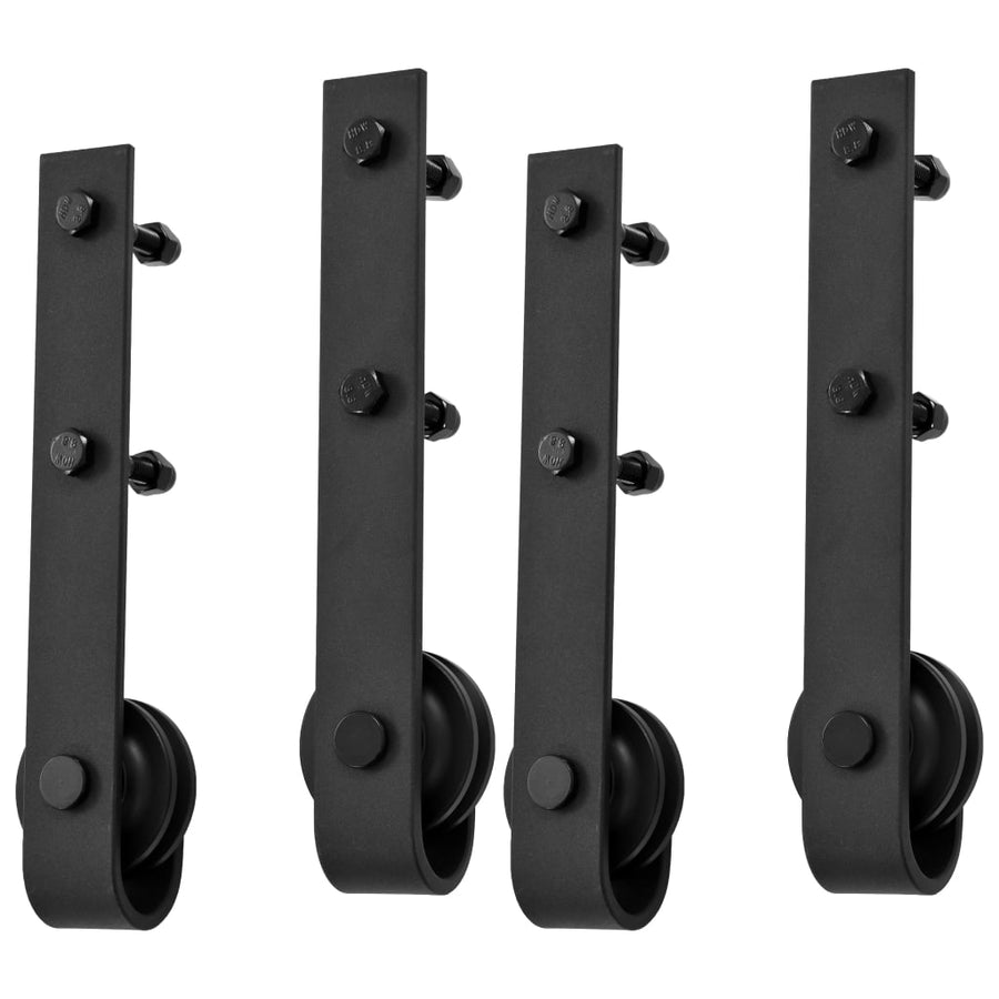 Hardwaresets Voor Schuifdeuren 2 St 183 Cm Staal Zwart