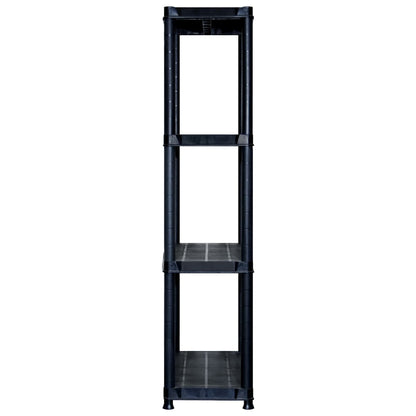 Opbergrek 4-Laags 22X30,5X30 Cm Kunststof Zwart 122 x 30.5 x 130 cm