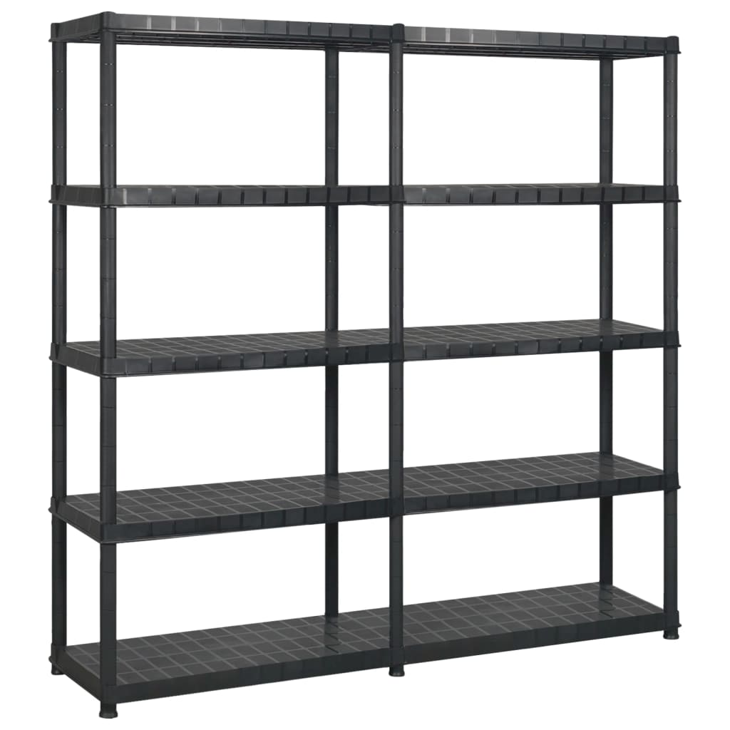 Opbergrek 5-Laags Kunststof Zwart 170 x 40 x 185 cm