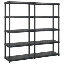 Opbergrek 5-Laags Kunststof Zwart 170 x 40 x 185 cm