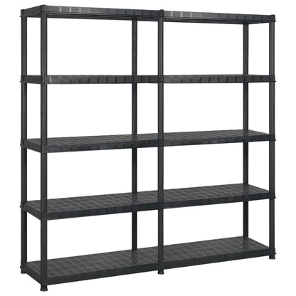 Opbergrek 5-Laags Kunststof Zwart 170 x 40 x 185 cm