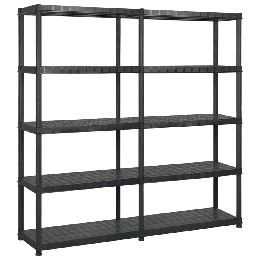Opbergrek 5-Laags Kunststof Zwart 170 x 40 x 185 cm