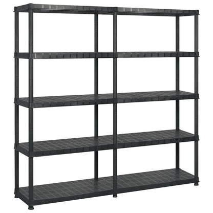 Opbergrek 5-Laags 83X45,7X85 Cm Kunststof Zwart 183 x 45.7 x 185 cm