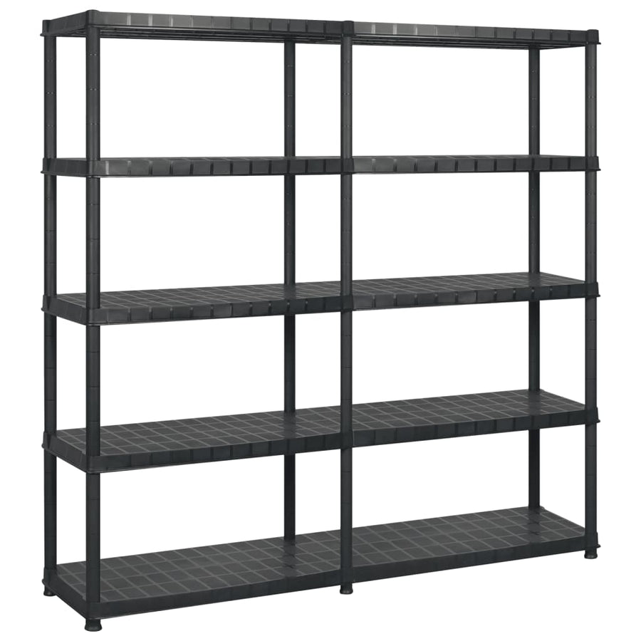 Opbergrek 5-Laags 83X45,7X85 Cm Kunststof Zwart 183 x 45.7 x 185 cm