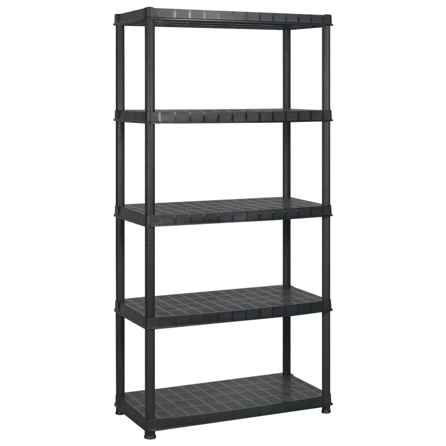Opbergrek 5-Laags 83X45,7X85 Cm Kunststof Zwart 183 x 45.7 x 185 cm