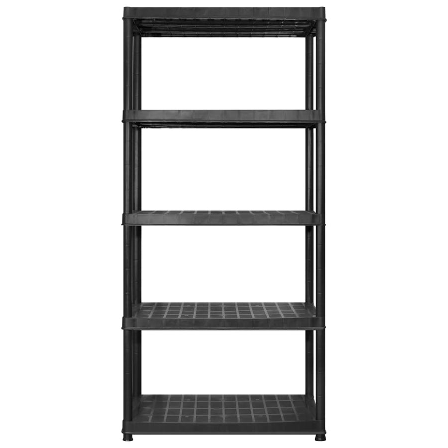 Opbergrek 5-Laags 83X45,7X85 Cm Kunststof Zwart 183 x 45.7 x 185 cm
