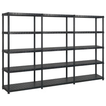 Opbergrek 5-Laags 274,5X45,7X85 Cm Kunststof Zwart 274.5 x 45.7 x 185 cm