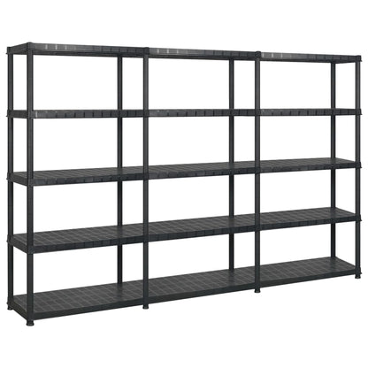 Opbergrek 5-Laags 274,5X45,7X85 Cm Kunststof Zwart 274.5 x 45.7 x 185 cm