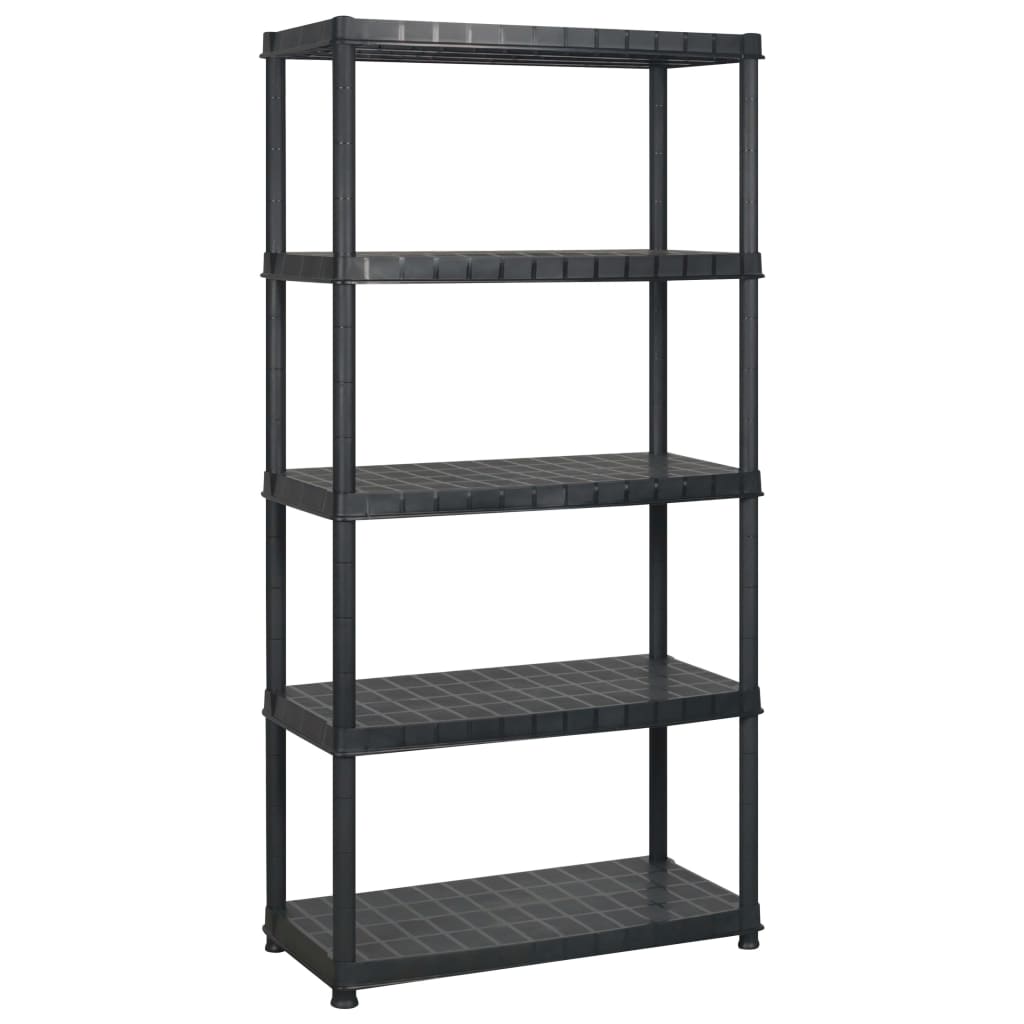 Opbergrek 5-Laags 274,5X45,7X85 Cm Kunststof Zwart 274.5 x 45.7 x 185 cm