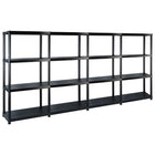 Opbergrek 4-laags kunststof zwart 61x30,5x130 cm