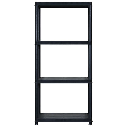 Opbergrek 4-Laags 244X30,5X30 Cm Kunststof Zwart 244 x 30.5 x 130 cm