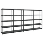 Opbergrek 5-laags 340x40x185 cm kunststof zwart