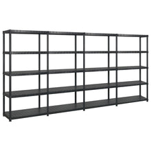 Opbergrek 5-Laags 366X45,7X85 Cm Kunststof Zwart 366 x 45.7 x 185 cm