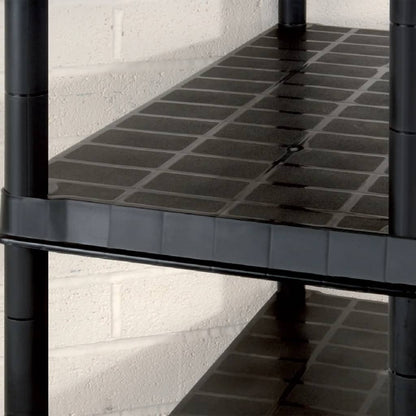 Opbergrek 5-Laags 366X45,7X85 Cm Kunststof Zwart 366 x 45.7 x 185 cm