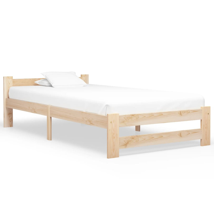 Bedframe massief grenenhout 90x200 cm 90 x 200 cm Lichtbruin