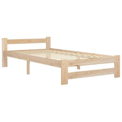 Bedframe massief grenenhout 90x200 cm 90 x 200 cm Lichtbruin