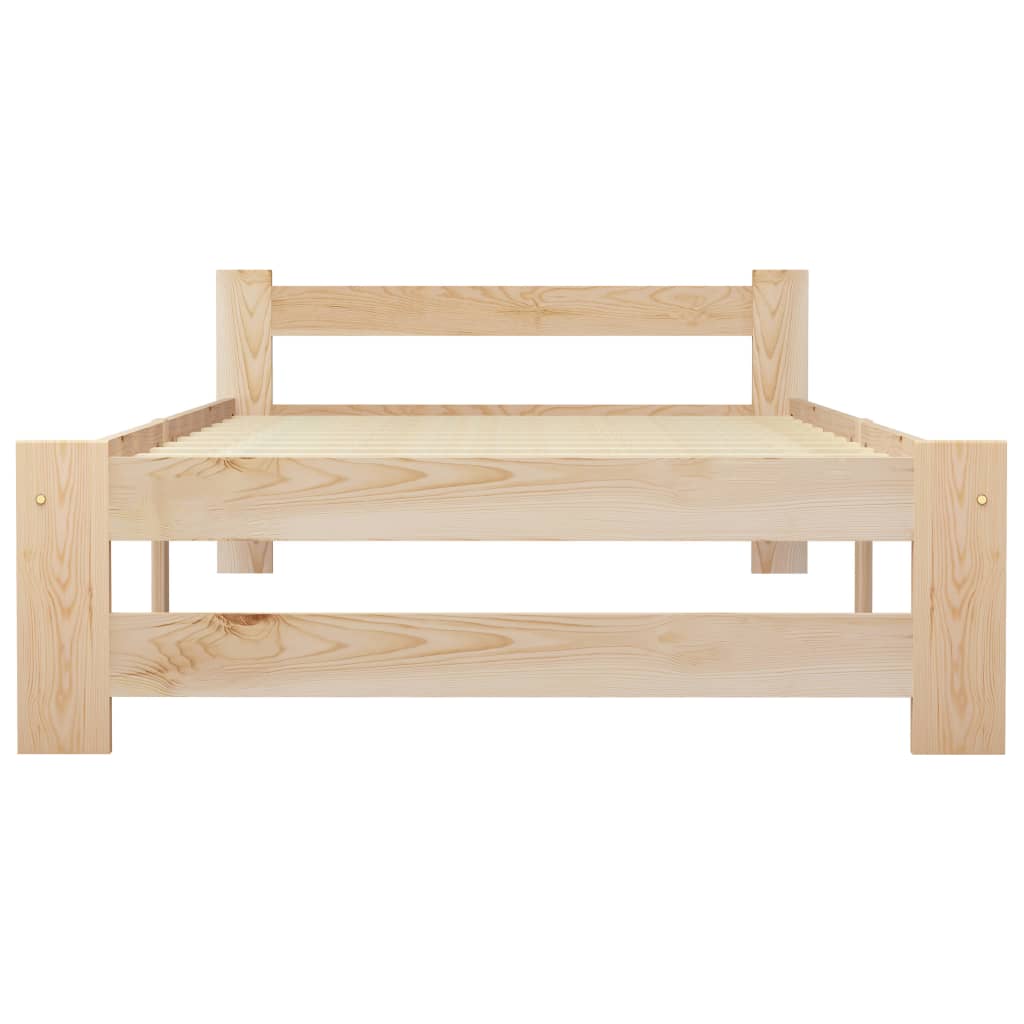 Bedframe massief grenenhout 100x200 cm 100 x 200 cm Lichtbruin