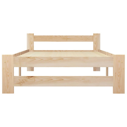 Bedframe massief grenenhout 100x200 cm 100 x 200 cm Lichtbruin