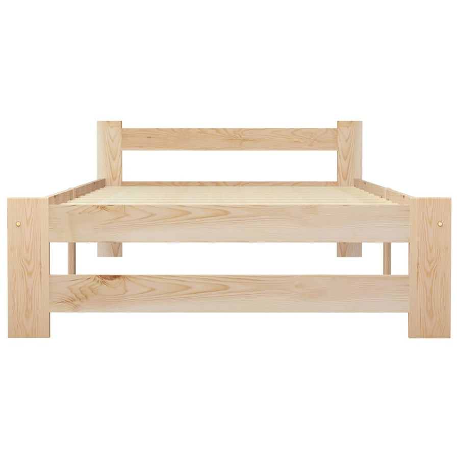 Bedframe massief grenenhout 100x200 cm 100 x 200 cm Lichtbruin
