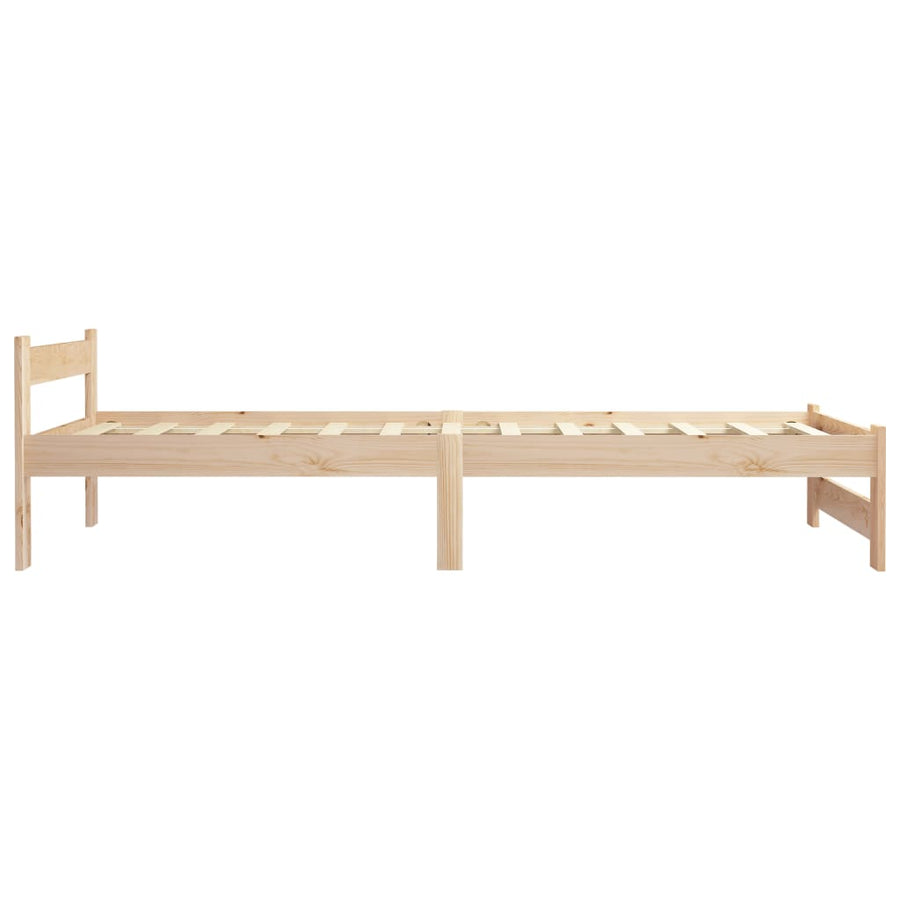 Bedframe massief grenenhout 100x200 cm 100 x 200 cm Lichtbruin