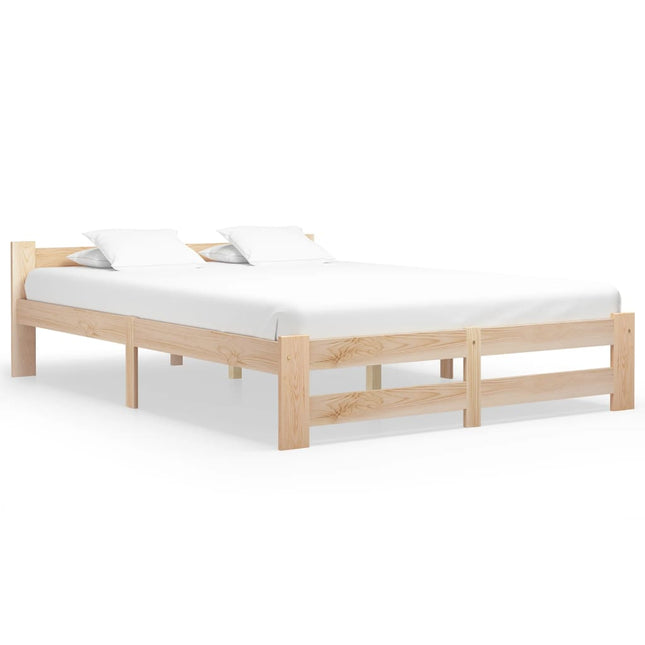 Bedframe massief grenenhout 120x200 cm 120 x 200 cm Lichtbruin