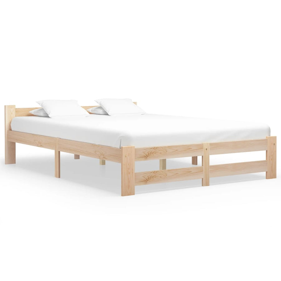 Bedframe massief grenenhout 120x200 cm 120 x 200 cm Lichtbruin