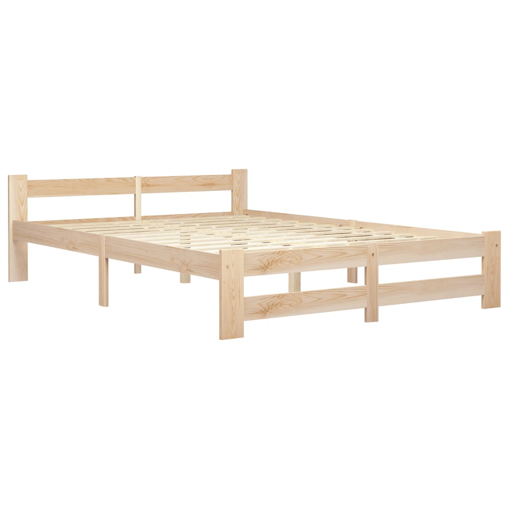 Bedframe massief grenenhout 120x200 cm 120 x 200 cm Lichtbruin