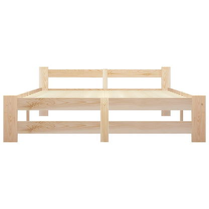 Bedframe massief grenenhout 120x200 cm 120 x 200 cm Lichtbruin