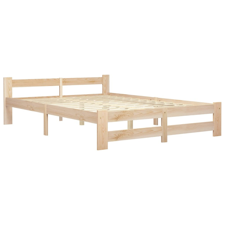 Bedframe massief grenenhout 160x200 cm 160 x 200 cm Lichtbruin