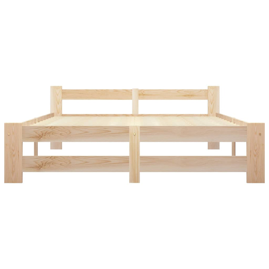 Bedframe massief grenenhout 160x200 cm 160 x 200 cm Lichtbruin
