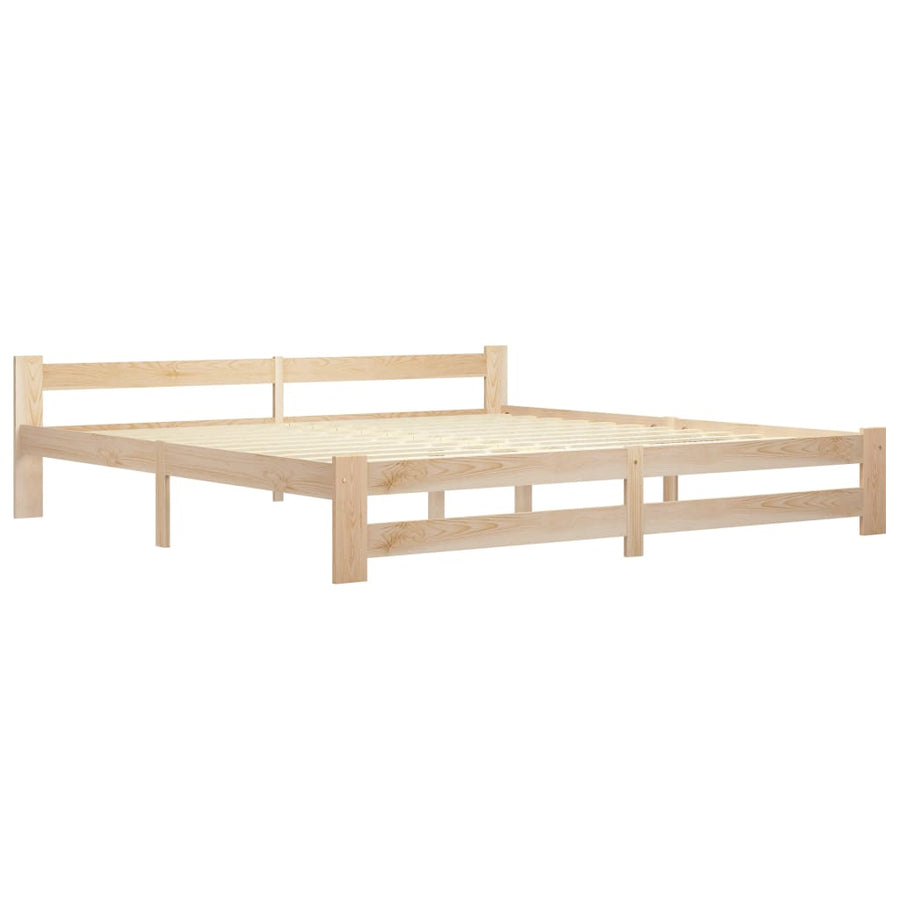 Bedframe massief grenenhout 200x200 cm 200 x 200 cm Lichtbruin