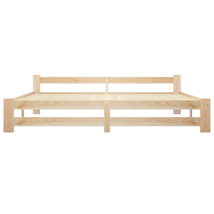 Bedframe massief grenenhout 200x200 cm 200 x 200 cm Lichtbruin