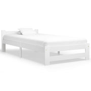 Bedframe massief grenenhout wit 90x200 cm