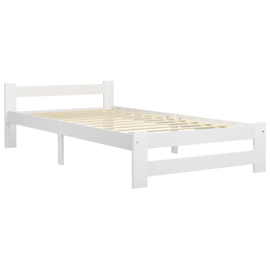 Bedframe massief grenenhout wit 90x200 cm 90 x 200 cm Wit