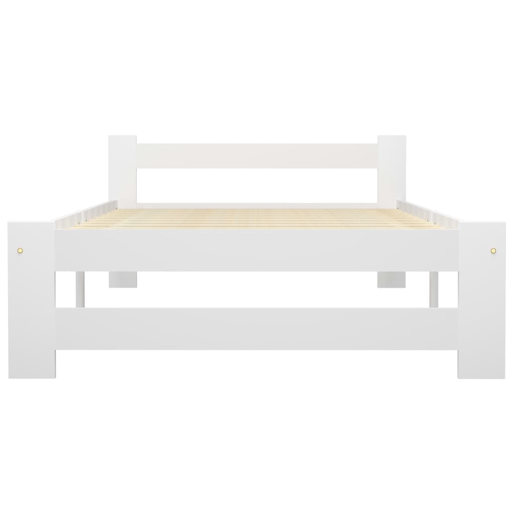 Bedframe massief grenenhout wit 90x200 cm 90 x 200 cm Wit
