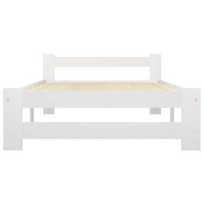 Bedframe massief grenenhout wit 90x200 cm 90 x 200 cm Wit
