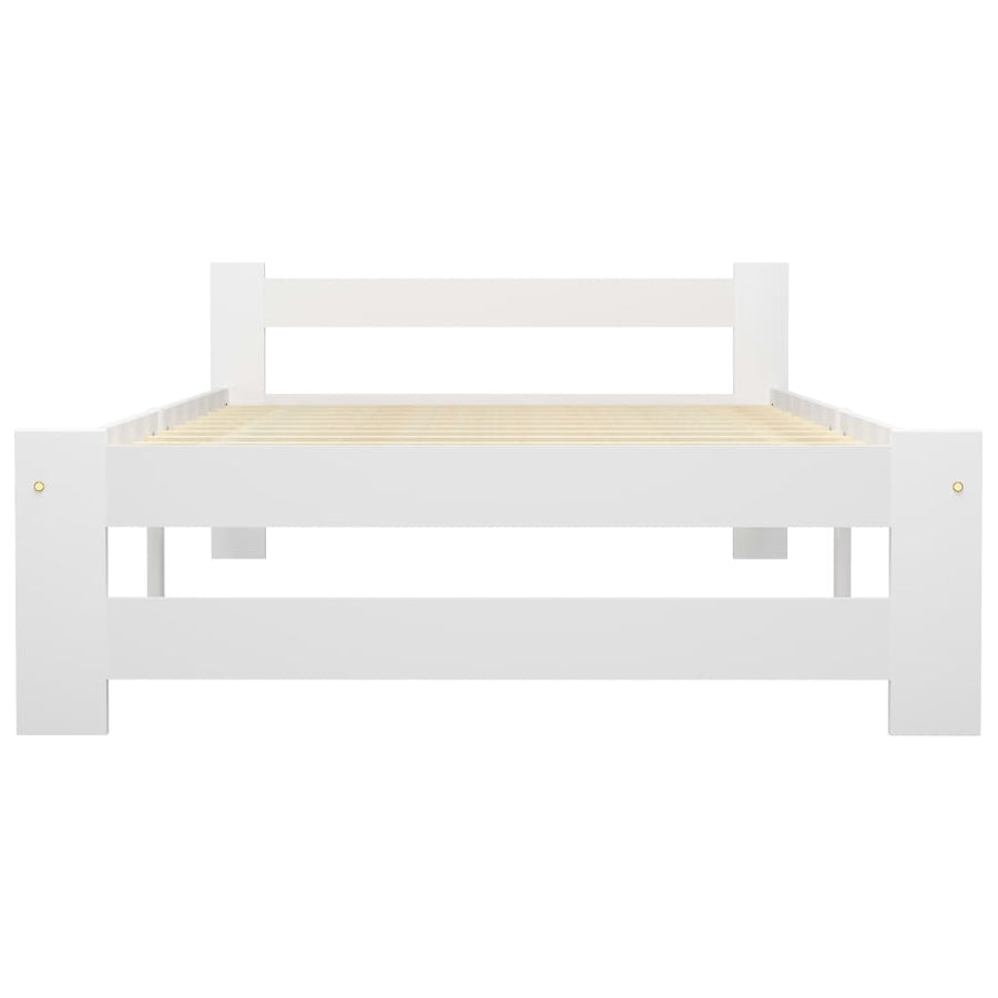 Bedframe massief grenenhout wit 90x200 cm 90 x 200 cm Wit