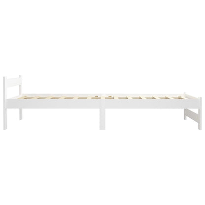 Bedframe massief grenenhout wit 90x200 cm 90 x 200 cm Wit