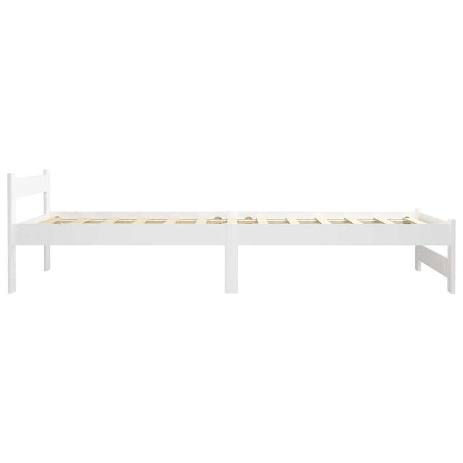 Bedframe massief grenenhout wit 90x200 cm 90 x 200 cm Wit