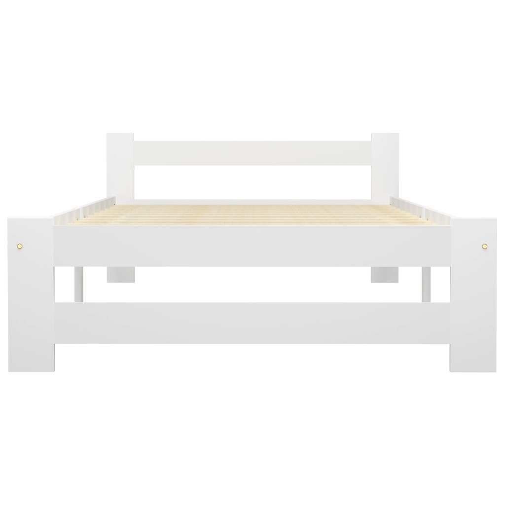 Bedframe massief grenenhout wit 100x200 cm 100 x 200 cm Wit
