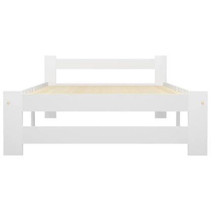 Bedframe massief grenenhout wit 100x200 cm 100 x 200 cm Wit