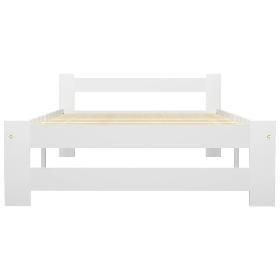 Bedframe massief grenenhout wit 100x200 cm 100 x 200 cm Wit